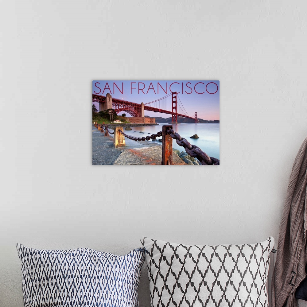 A bohemian room featuring San Francisco, California, Golden Gate View