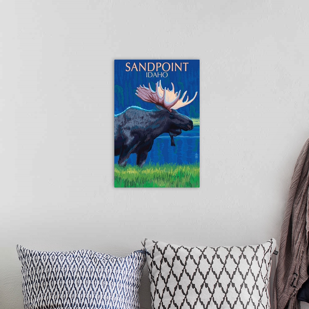 A bohemian room featuring Sandpoint, Idaho, Moose at Night