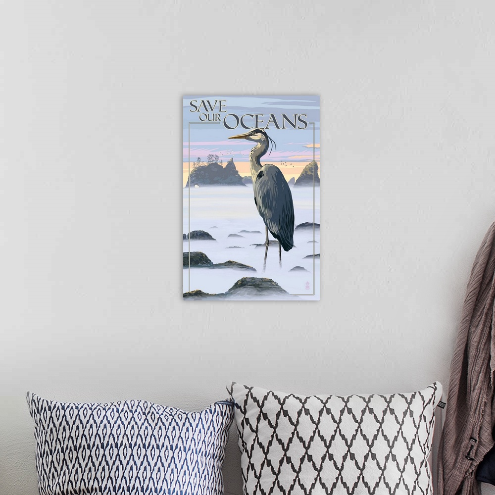 A bohemian room featuring Save Our Oceans, National Park WPA Sentiment