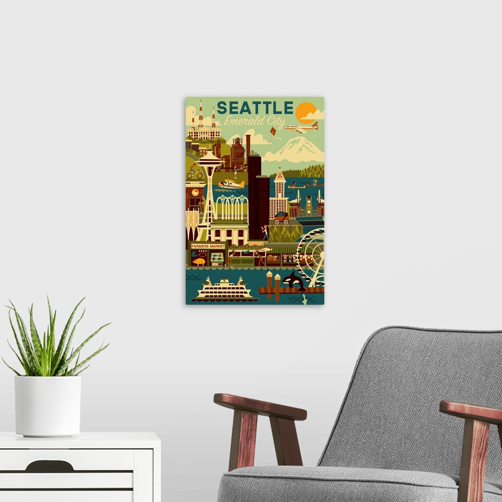 A modern room featuring Seattle, Washington - Geometric