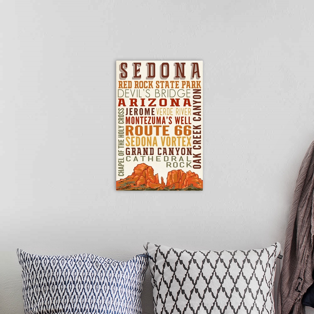 A bohemian room featuring Sedona, Arizona, Typography