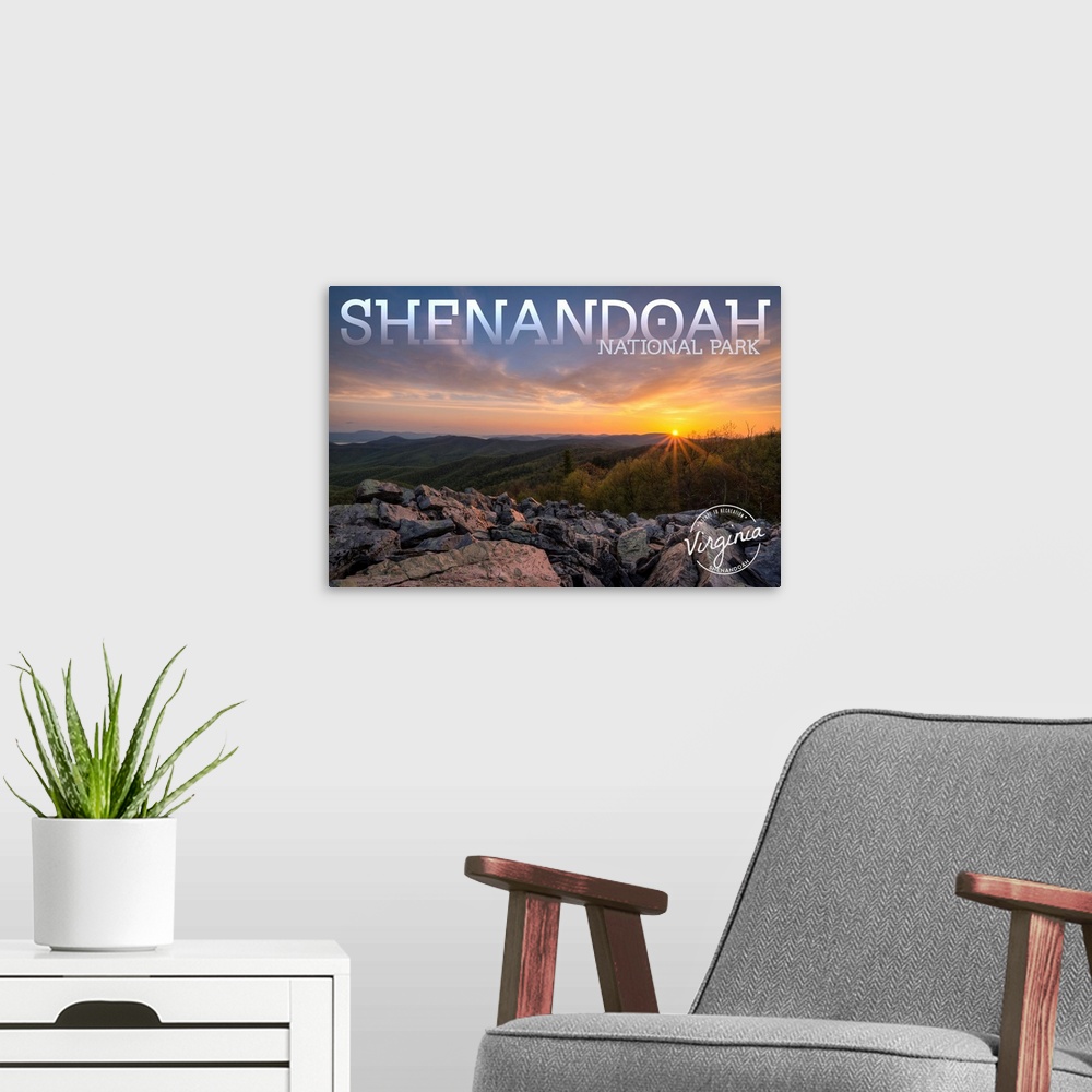 A modern room featuring Shenandoah National Park, Sunset: Travel Poster
