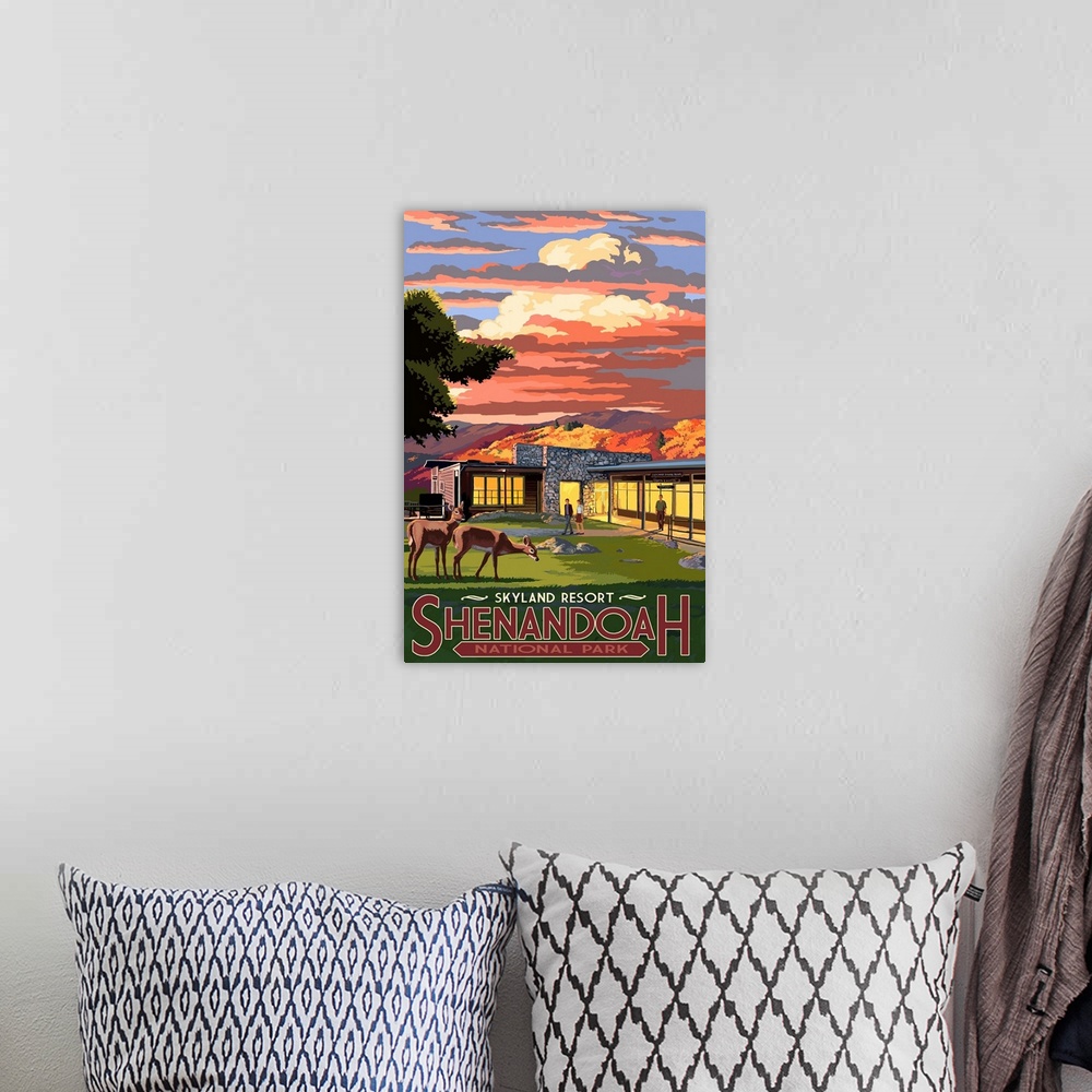 A bohemian room featuring Shenandoah National Park, Virginia - Skyland Resort: Retro Travel Poster