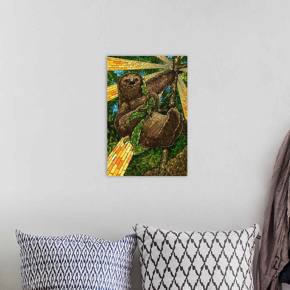 A bohemian room featuring Sloth - Mosaic