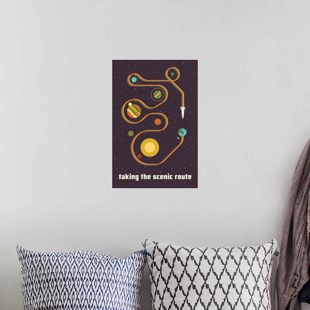A bohemian room featuring Solar System, Taking The Scenic Route