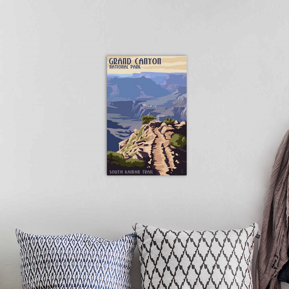 A bohemian room featuring South Kaibab Trail - Grand Canyon National Park: Retro Travel Poster