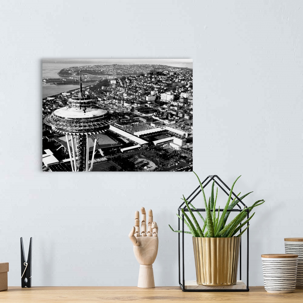 A bohemian room featuring Space Needle construction and Waterfront, Seattle, WA