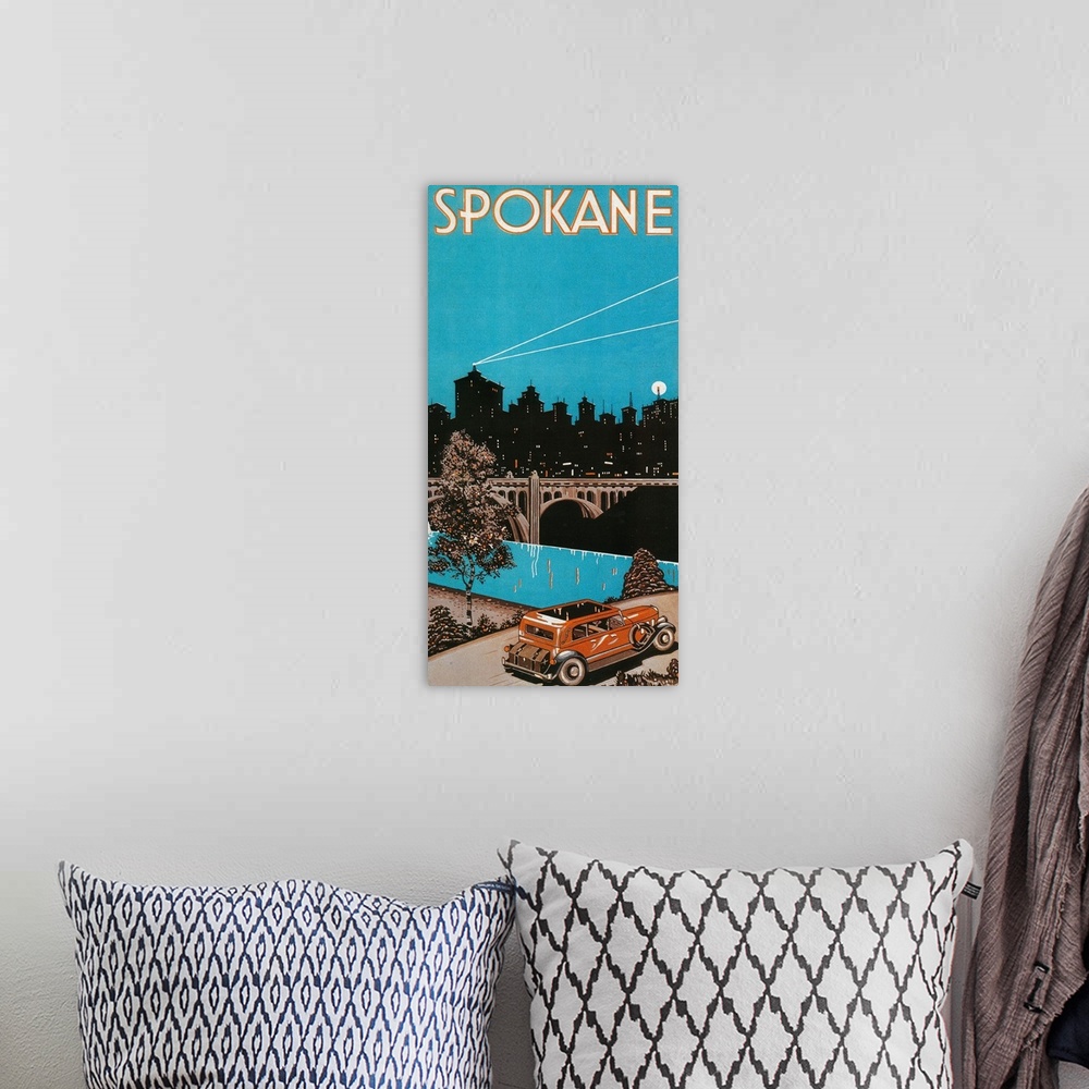 A bohemian room featuring Spokane Advertising Poster, Spokane, WA
