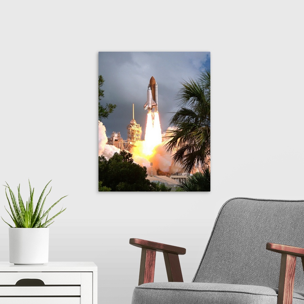 A modern room featuring STS-57 Launch, Cape Canaveral, FL