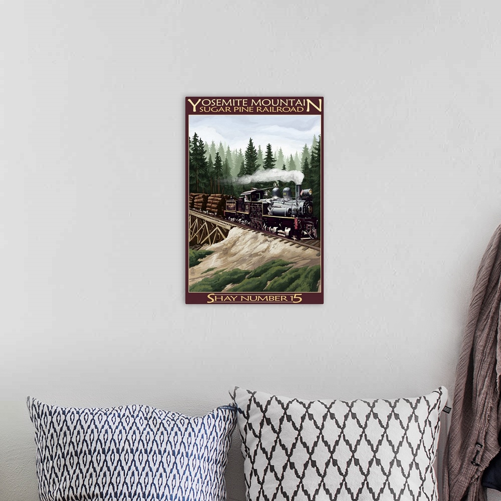 A bohemian room featuring Sugar Pine Railroad, Yosemite Mountain
