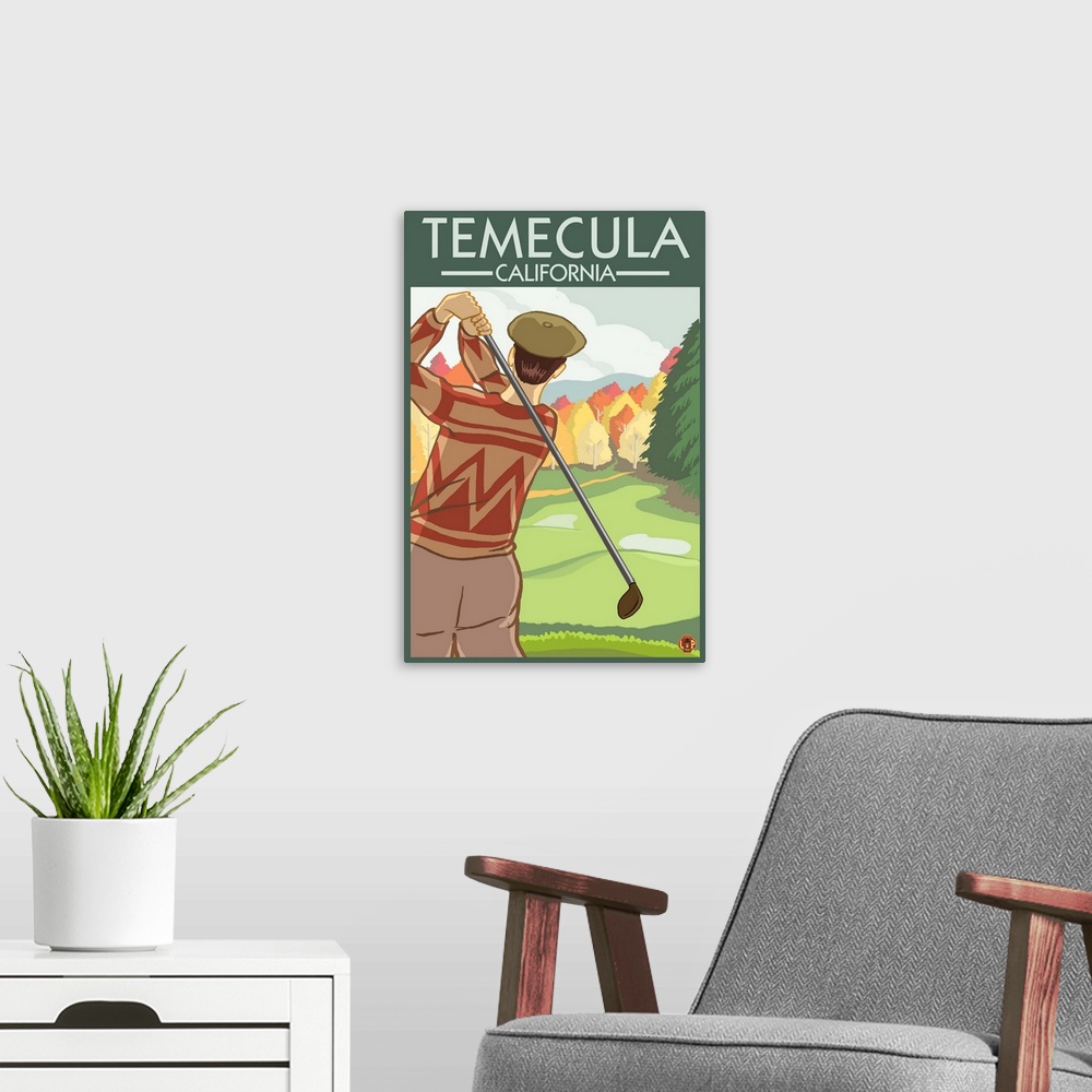 A modern room featuring Temecula, California, Golfing Scene