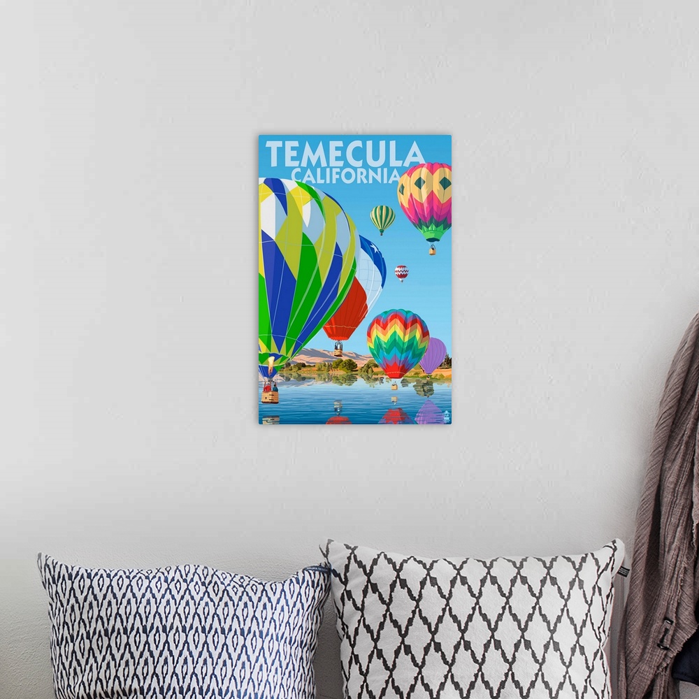 A bohemian room featuring Temecula, California, Hot Air Balloons.