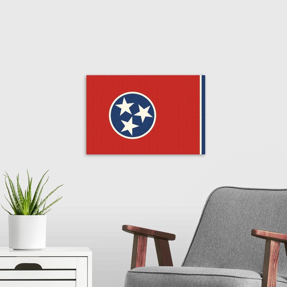 A modern room featuring Tennessee State Flag