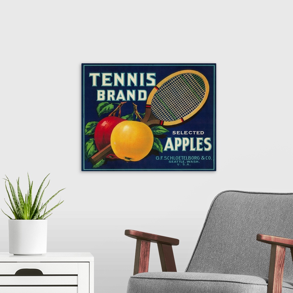 A modern room featuring Tennis Apple Label, Seattle, WA