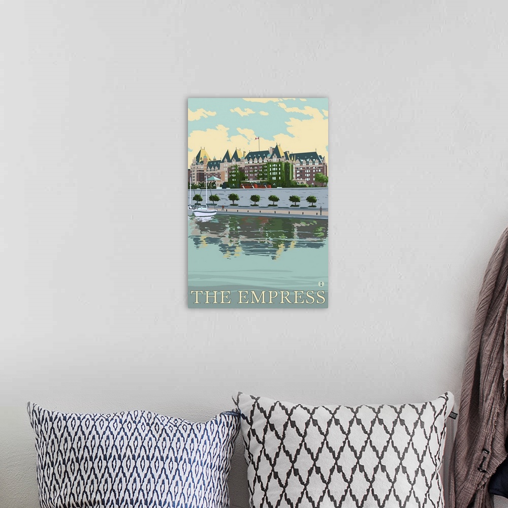 A bohemian room featuring The Empress Hotel - Victoria, British Columbia, Canada: Retro Travel Poster