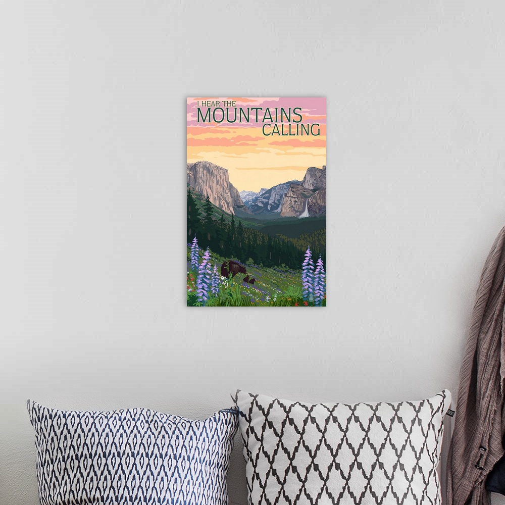 A bohemian room featuring The Mountains Calling, National Park WPA Sentiment