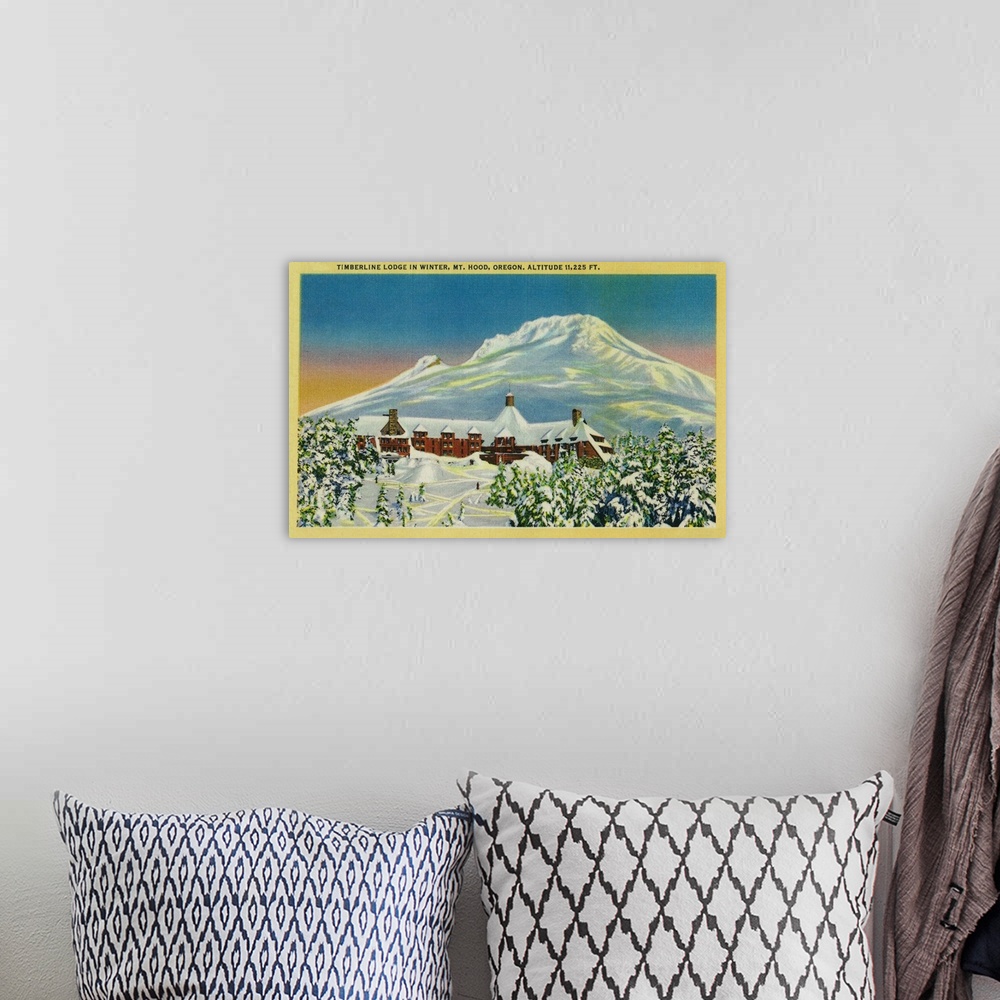 A bohemian room featuring Timberline Lodge in Winter at Mt. Hood, OR
