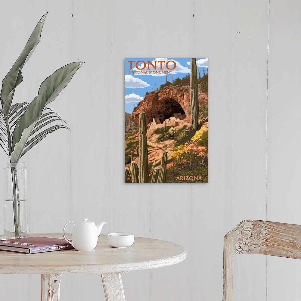 A farmhouse room featuring Tonto National Monument, Arizona: Retro Travel Poster