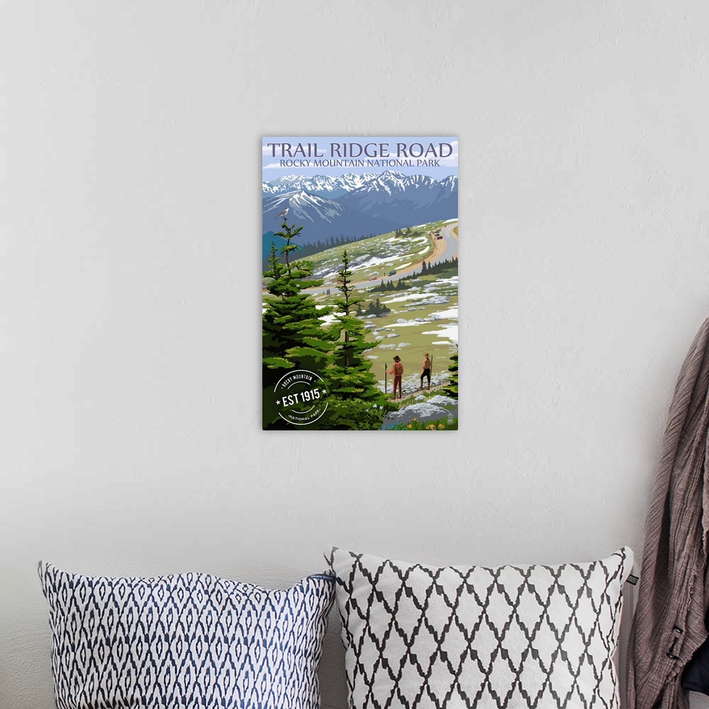 A bohemian room featuring Trail Ridge Road, Rocky Mountain National Park, Rubber Stamp