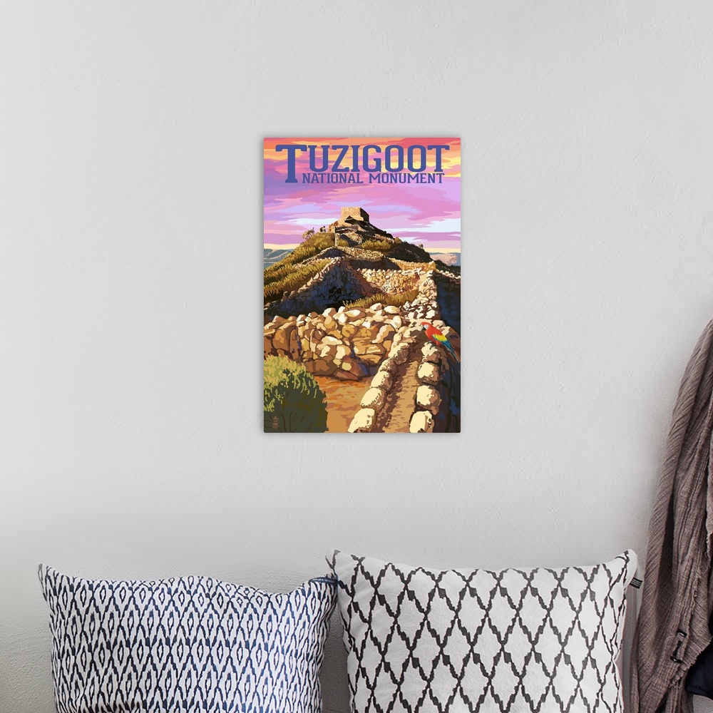 A bohemian room featuring Tuzigoot National Monument, Arizona - Sunset