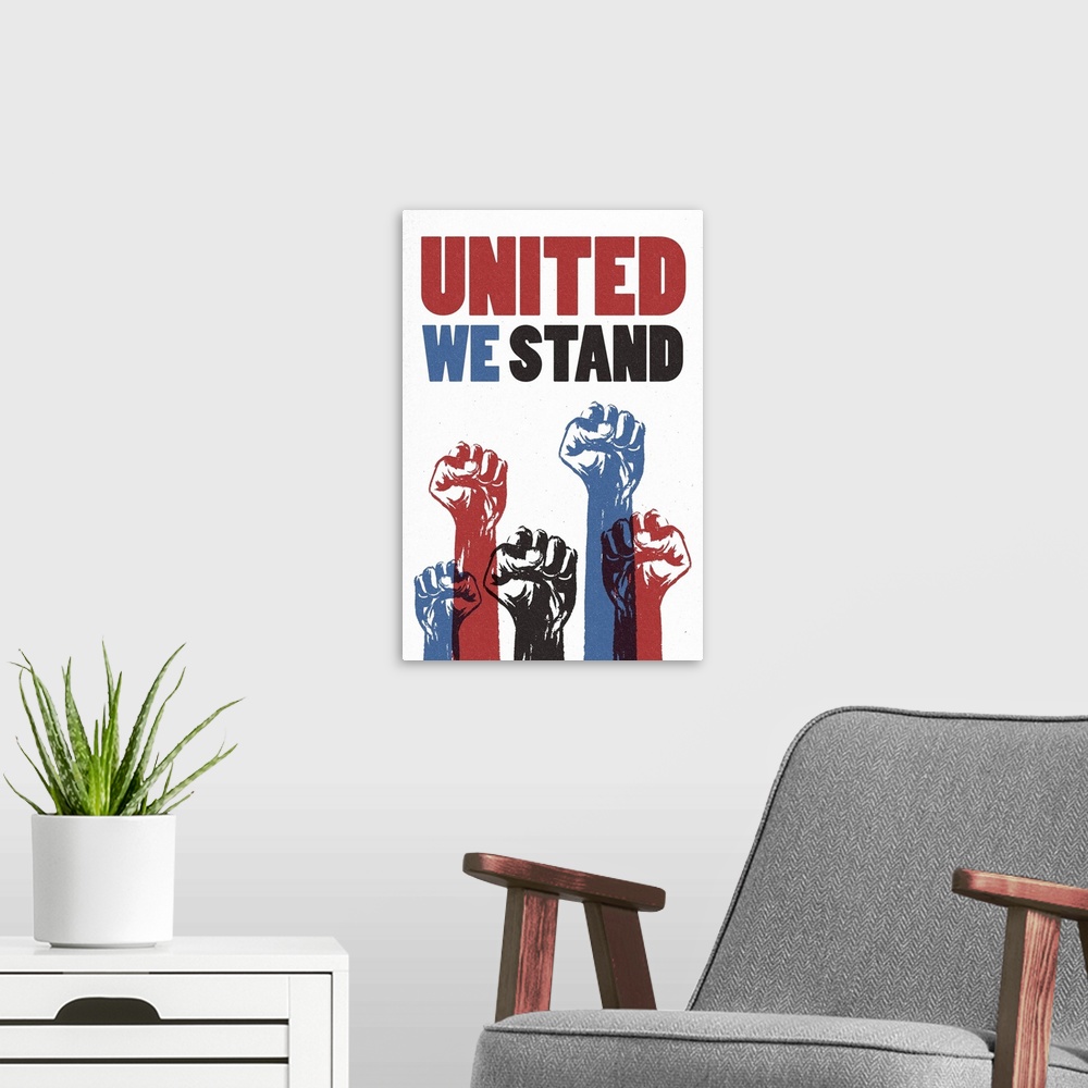 A modern room featuring United We Stand - Civil Rights