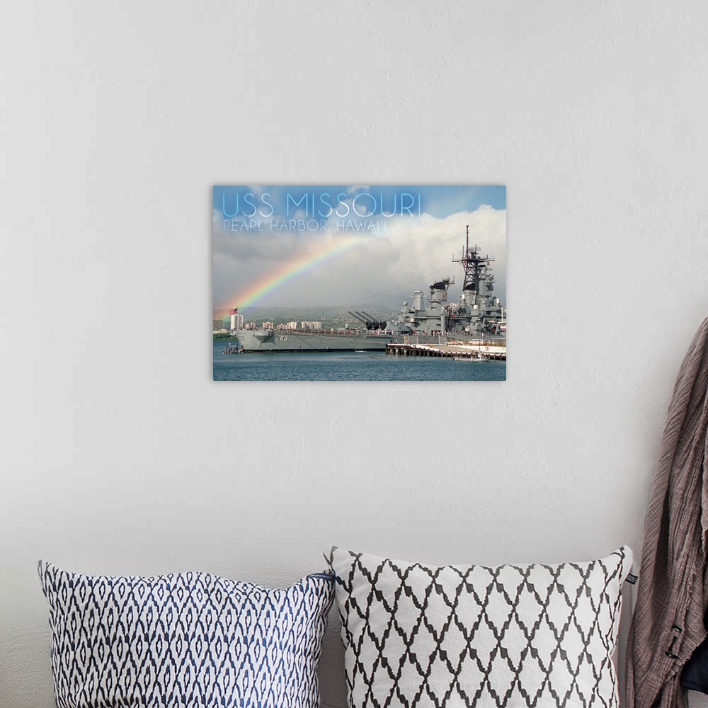 A bohemian room featuring USS Missouri, Rainbow Scene