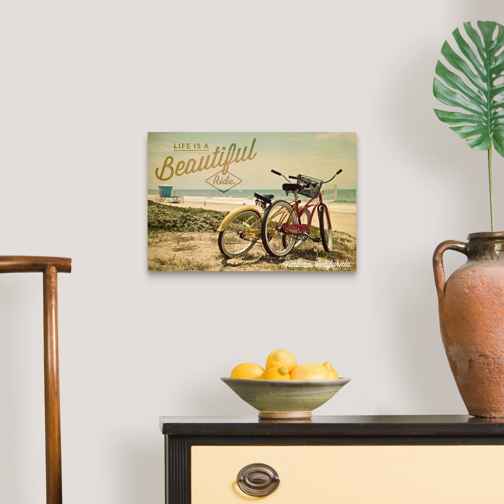 A traditional room featuring Ventura, California, Life is a Beautiful Ride, Beach Cruisers