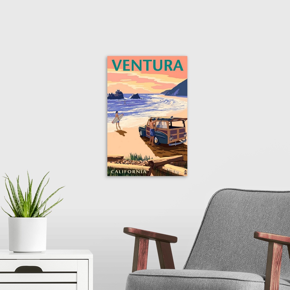 A modern room featuring Ventura, California, Woody On The Beach
