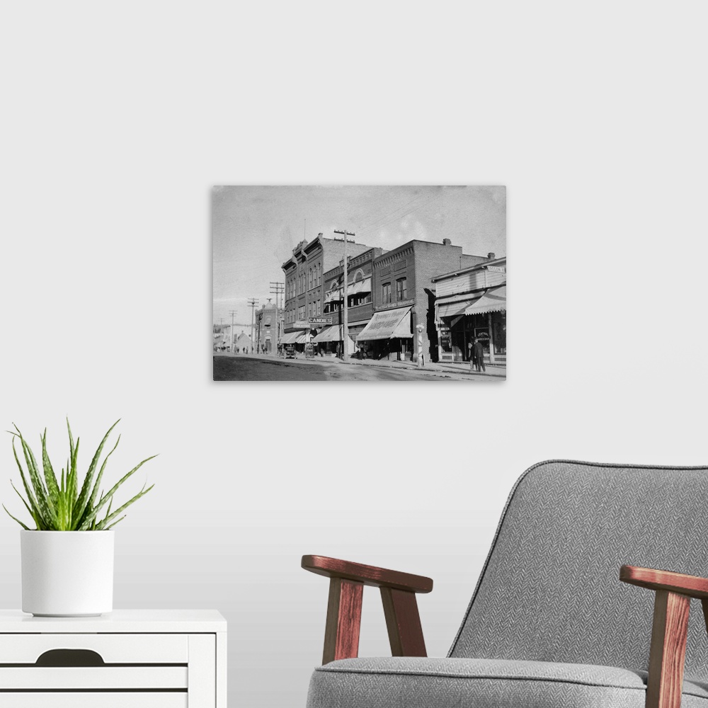 A modern room featuring View looking up Main Street, Klamath Falls, OR