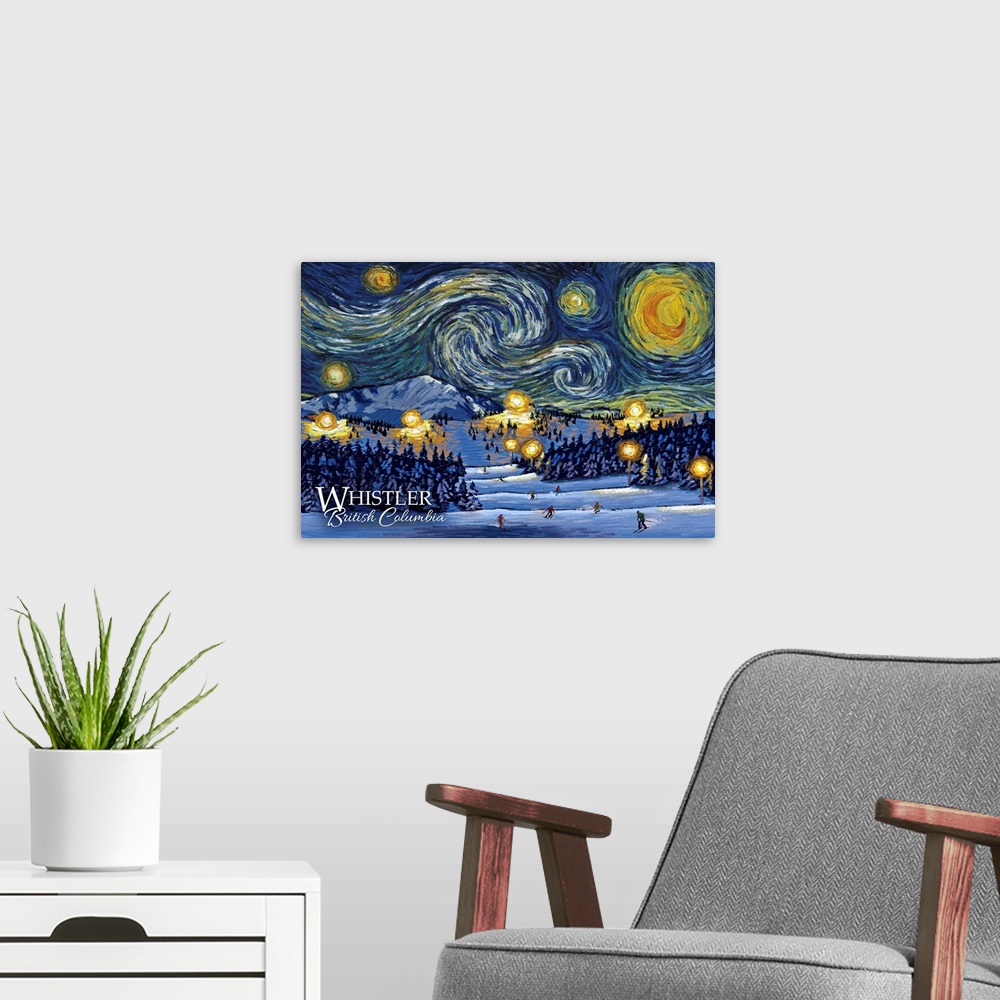 A modern room featuring Whistler, BC - Starry Night Series