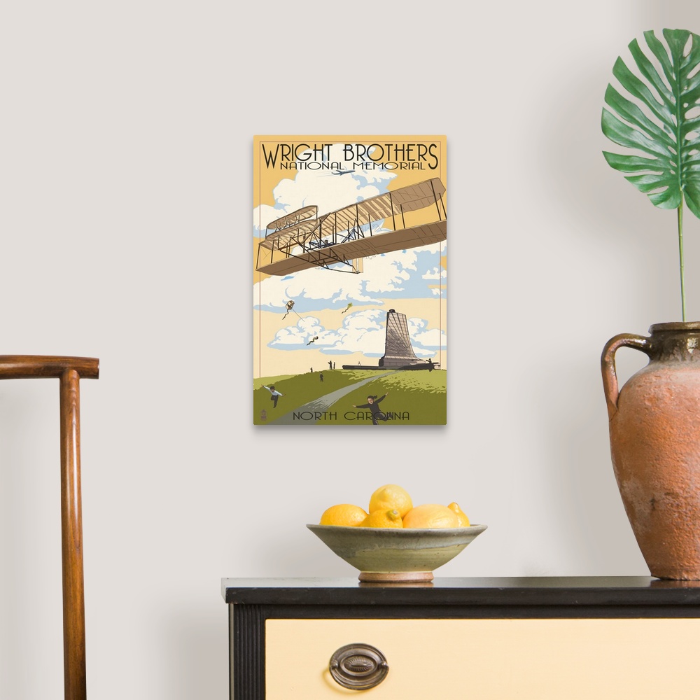 A traditional room featuring Wright Brothers National Memorial - Outer Banks, North Carolina: Retro Travel Poster