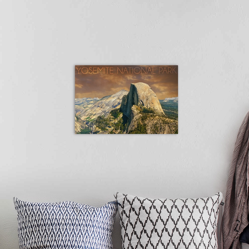 A bohemian room featuring Yosemite National Park, California, Half Dome from Glacier Point