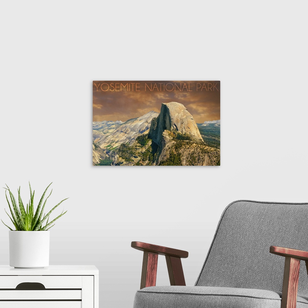 A modern room featuring Yosemite National Park, California, Half Dome from Glacier Point