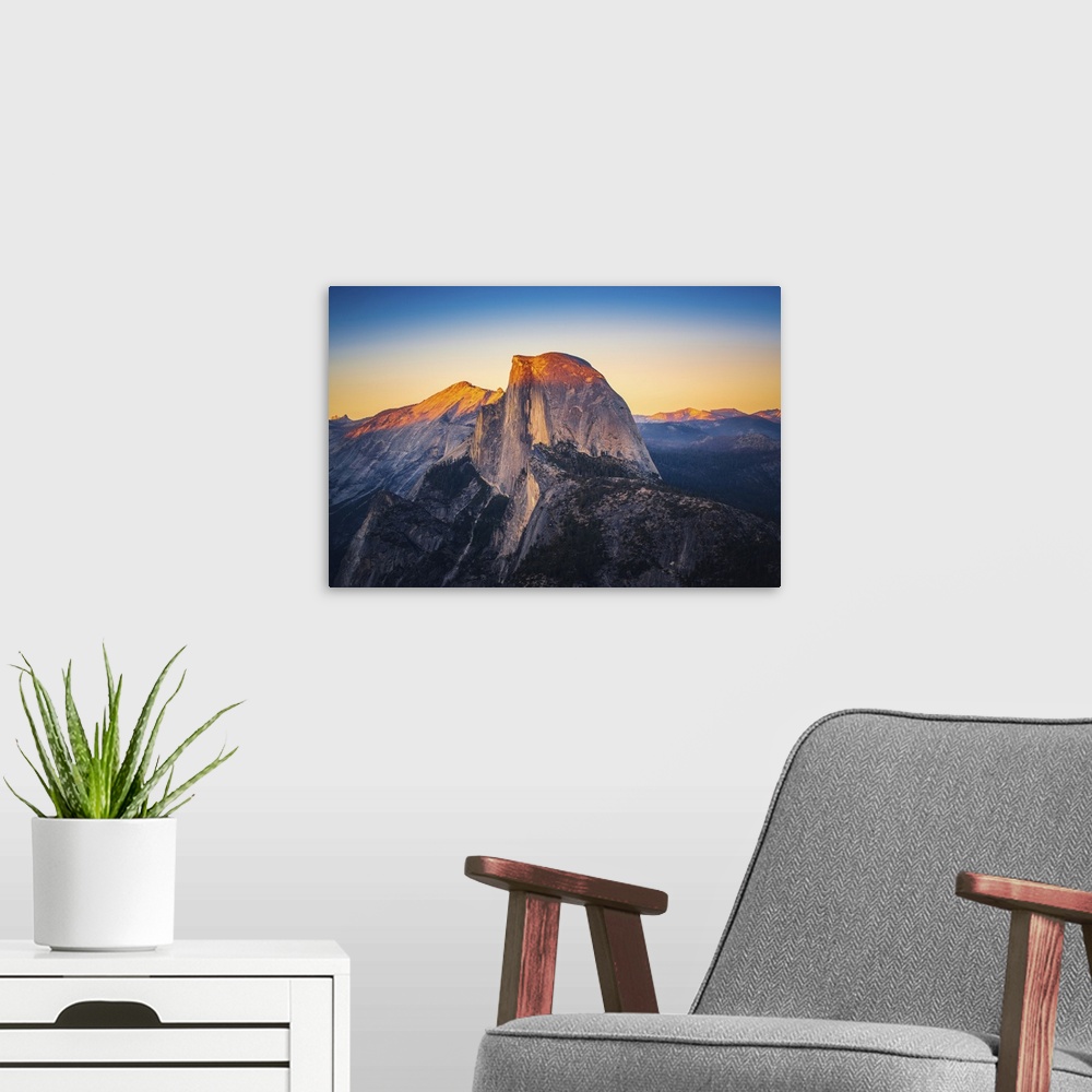 A modern room featuring Yosemite National Park, California - Sunset View Of Half Dome