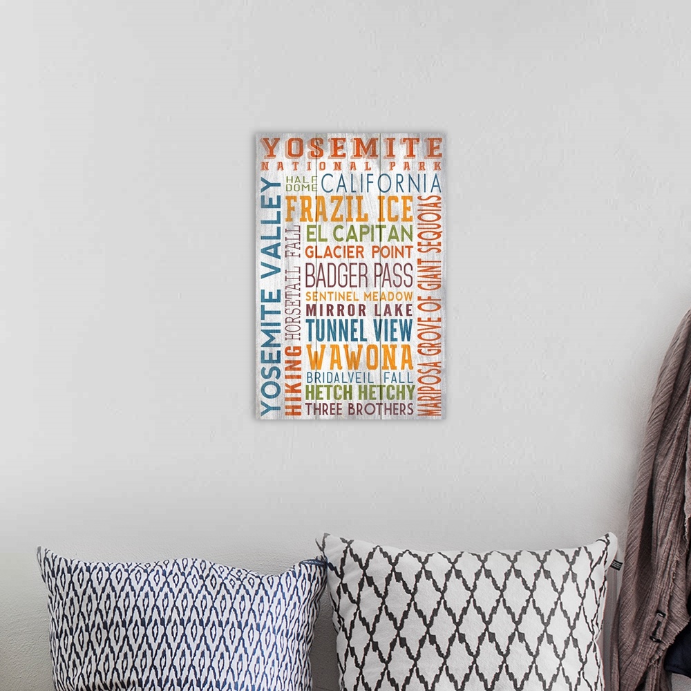A bohemian room featuring Yosemite National Park - Typography