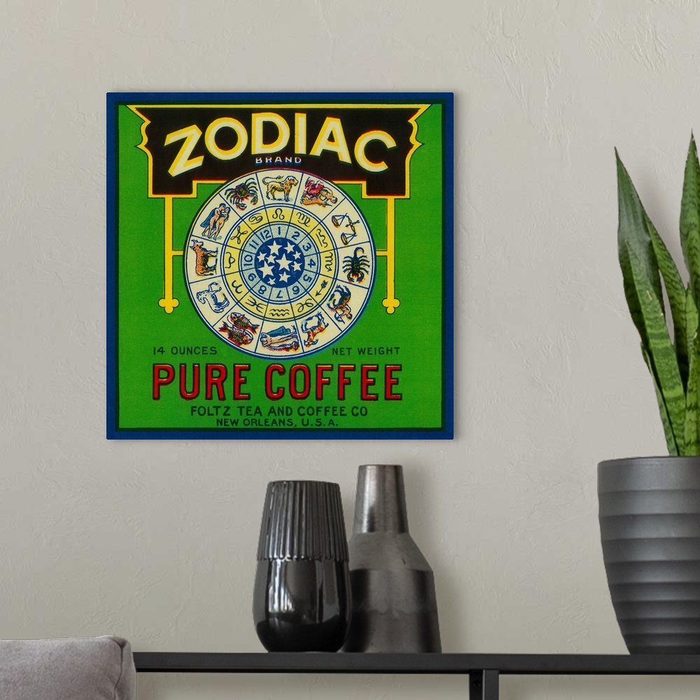 A modern room featuring Zodiac Coffee Label, New Orleans, LA