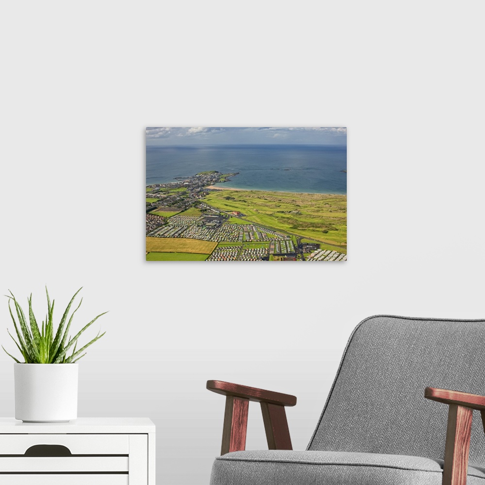 A modern room featuring Aerial View Portrush, Northern Ireland, UK - Aerial Photograph