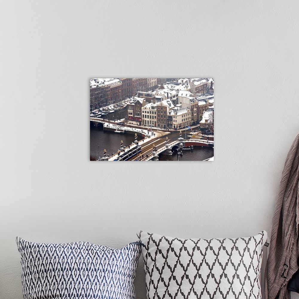 A bohemian room featuring Amsterdam Covered With Snow, Noord-Holland - Aerial Photograph