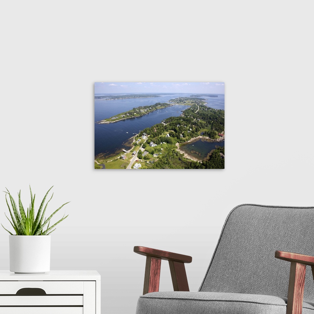 A modern room featuring Bailey Island, Maine - Aerial Photograph