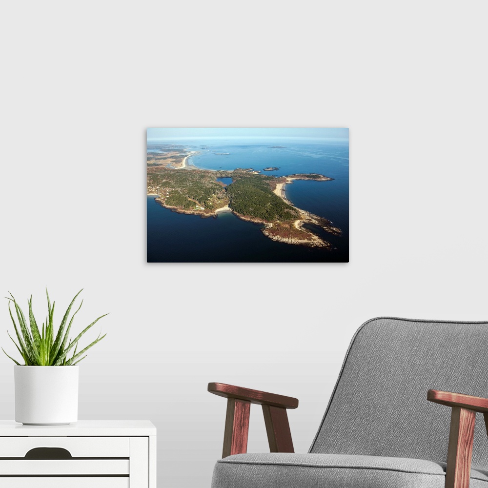 A modern room featuring Bald Head And Small Point, Phippsburg, Maine, USA - Aerial Photograph