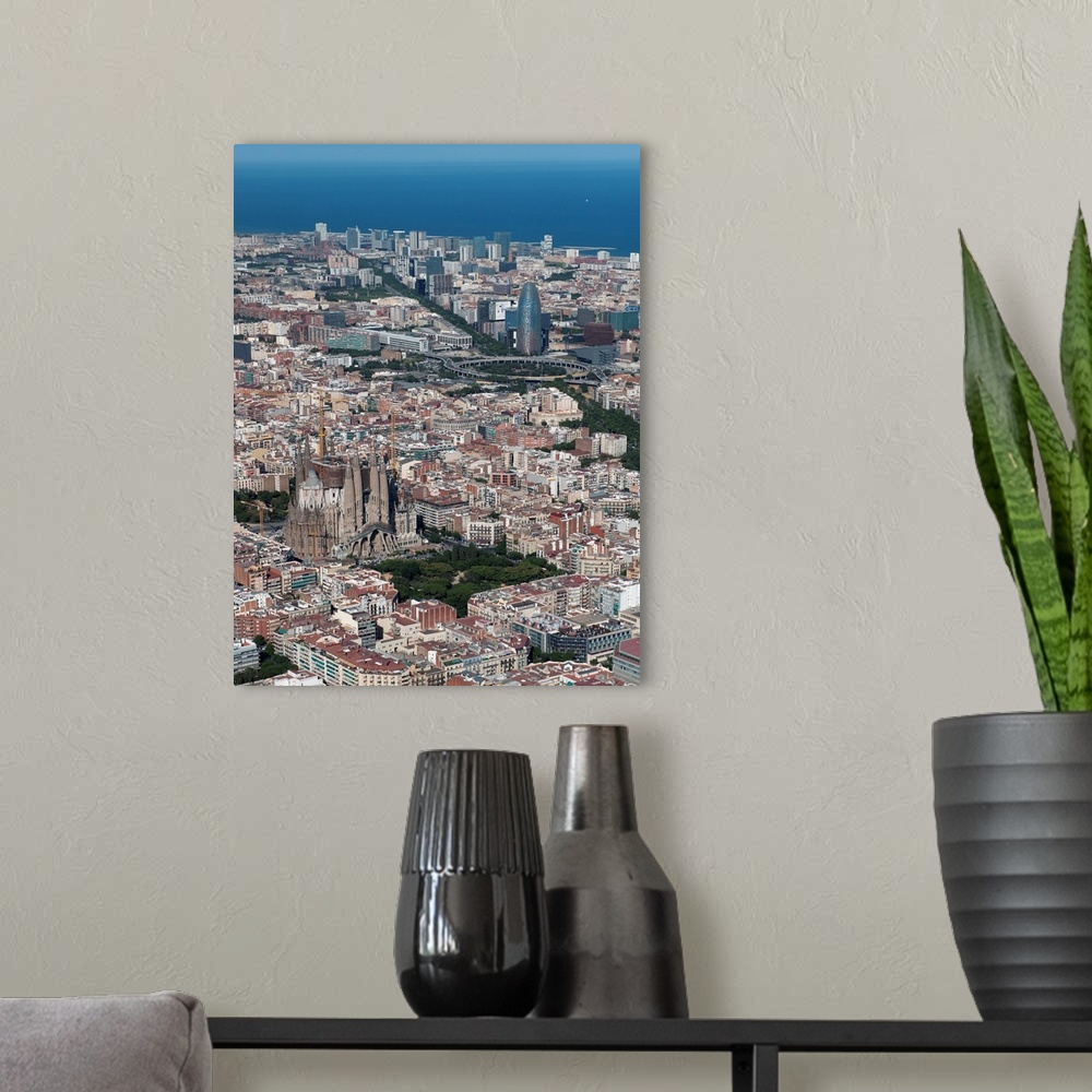 A modern room featuring Barcelona, Catalunya, Spain - Aerial Photograph