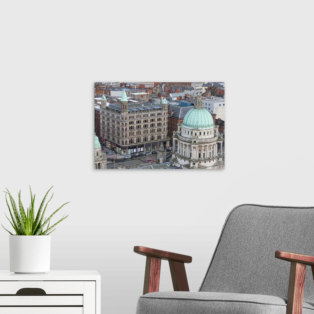 A modern room featuring Belfast City Hall And Donegall Square North, Belfast - Aerial Photograph