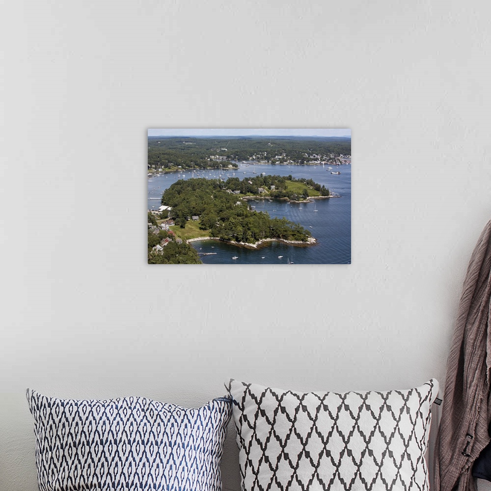 A bohemian room featuring Boothbay Harbor, Maine, USA - Aerial Photograph