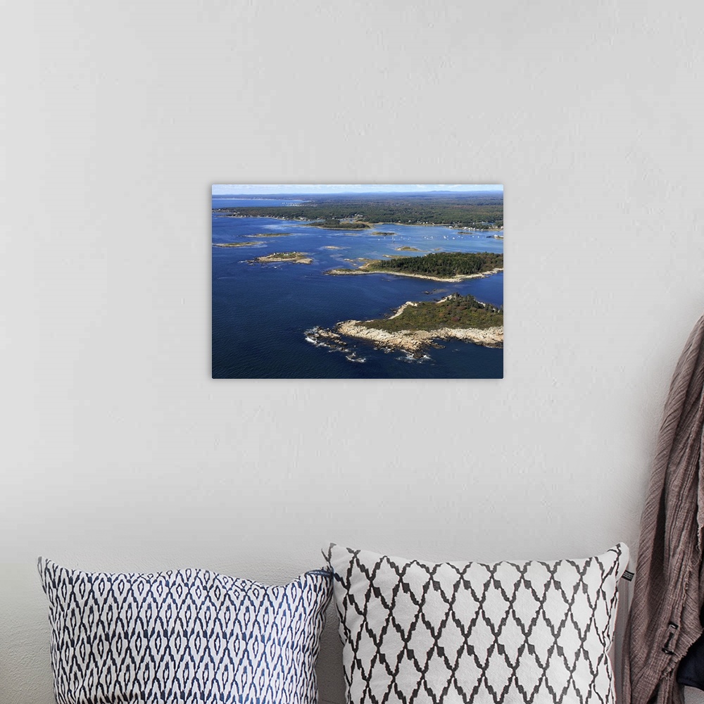 A bohemian room featuring Cape Porpoise Harbor, Kennebunkport, Maine, USA - Aerial Photograph