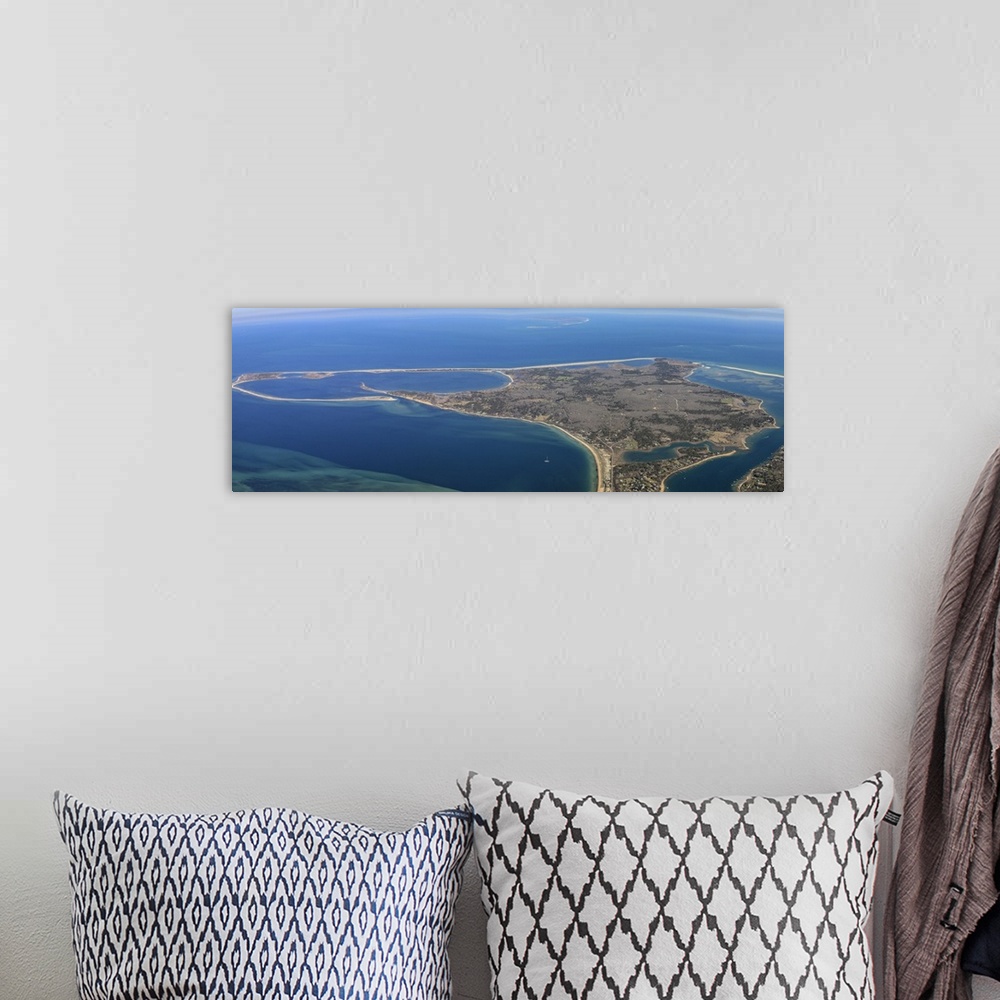 A bohemian room featuring Chappaquiddick Island Panorama, Martha's Vineyard - Aerial Photograph
