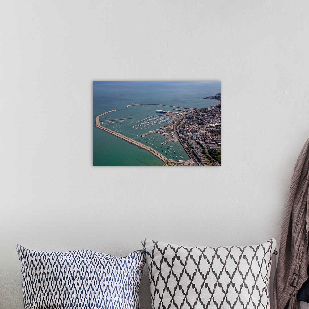 A bohemian room featuring Dun Laoghaire Harbour, Northern Ireland, UK - Aerial Photograph