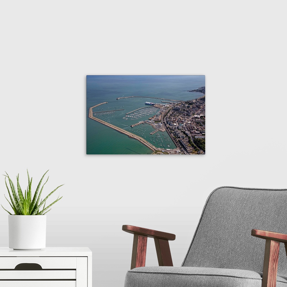 A modern room featuring Dun Laoghaire Harbour, Northern Ireland, UK - Aerial Photograph