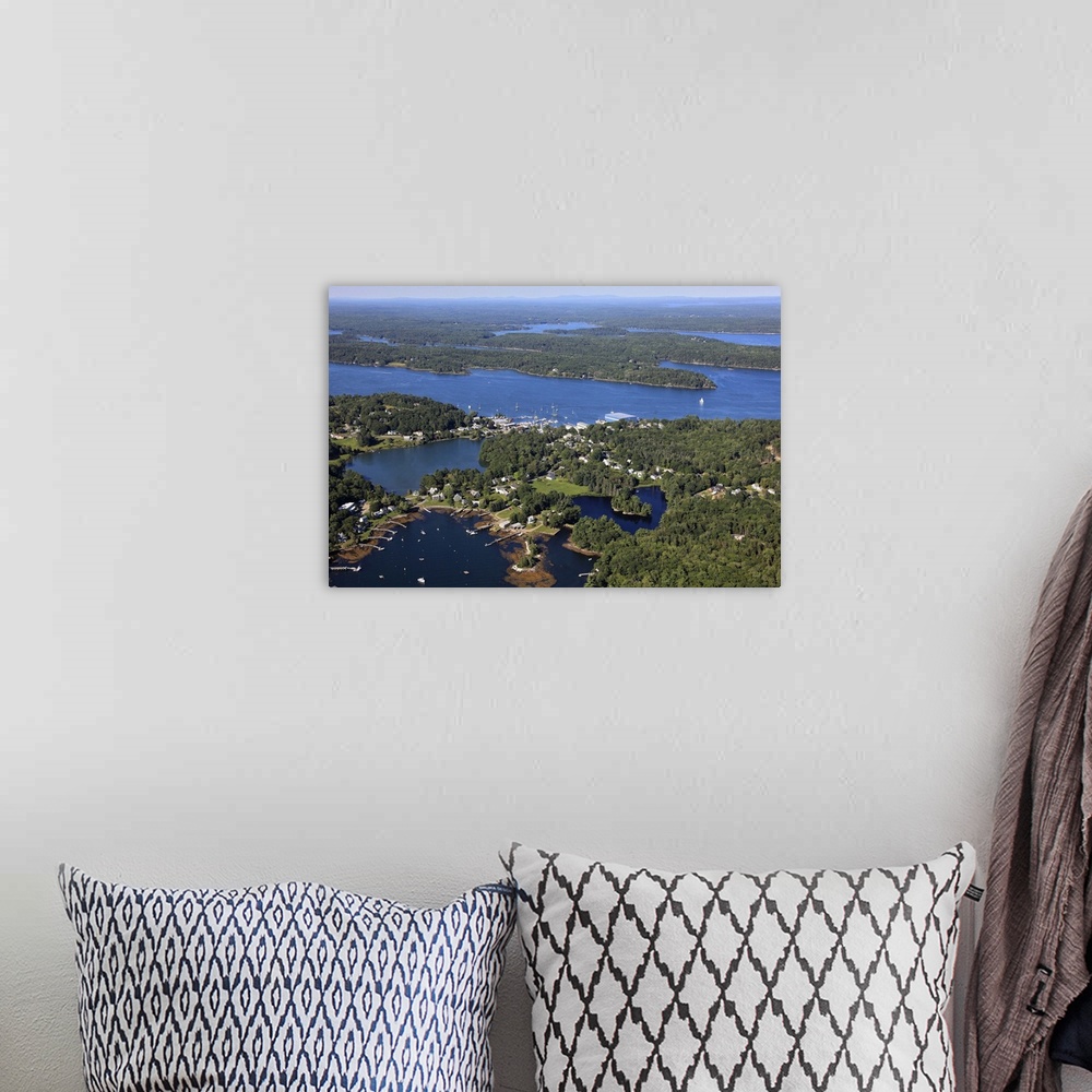 A bohemian room featuring East Boothbay, Maine, USA - Aerial Photograph