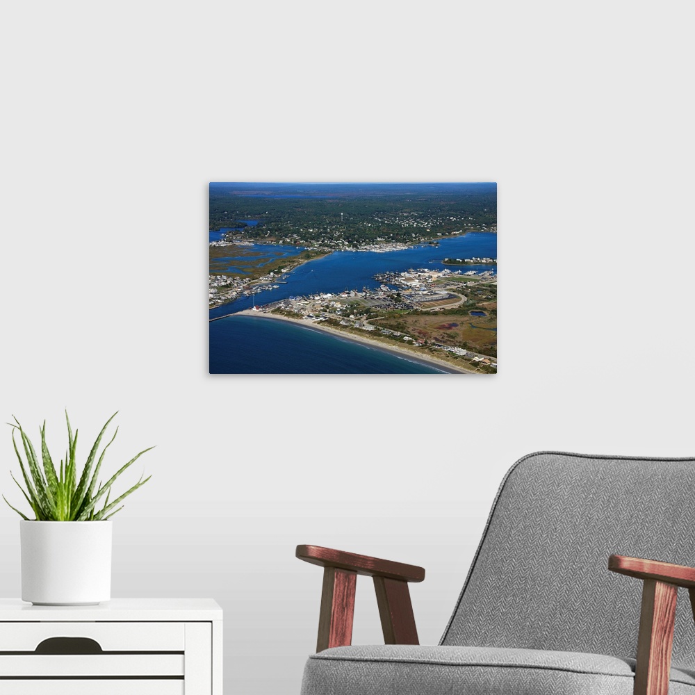 A modern room featuring Galilee And Salty Brine Beach, Point Judith, Rhode Island - Aerial Photograph
