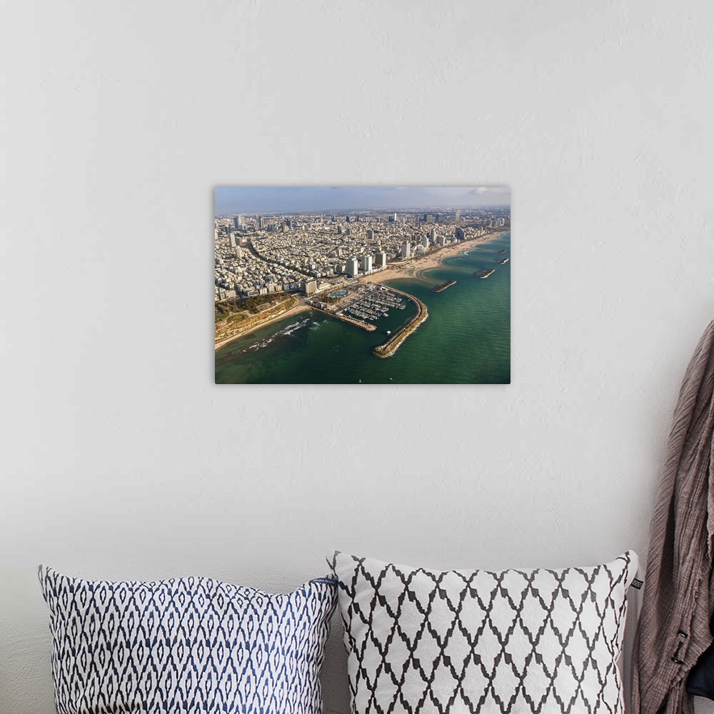 A bohemian room featuring Gordon Beach, Tel Aviv, Israel - Aerial Photograph